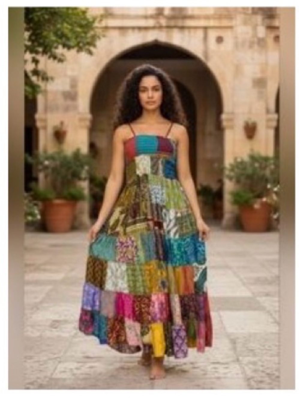 India Boutique bohemian Multicolor Boho Patchwork Maxi Dress